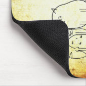 Tapis De Souris chats drôles amis dessin animé blanc brun (Coin)