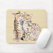 Tapis De Souris Chats du Bengale - Bandes ocre (Avec souris)