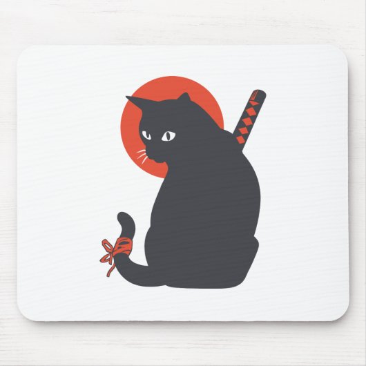 Tapis De Souris Chats en guerrier Samurai - Choisir la couleur arr (Devant)