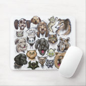 Tapis De Souris Chats et chiens (Avec souris)