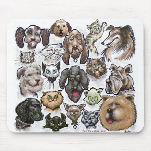 Tapis De Souris Chats et chiens (Devant)