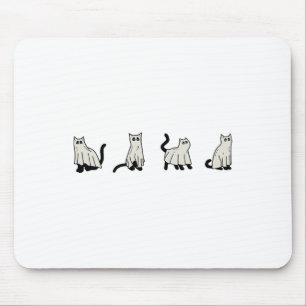 Tapis De Souris Chats Fantômes D'Halloween Cuites Chats En Costume