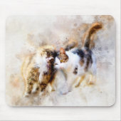 Tapis De Souris Chats Meilleurs amis pour l'aquarelle (Devant)