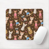 Tapis de souris Chats mignons drôles (Avec souris)
