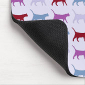 Tapis De Souris Chats mignons illustrés marchant violet Motif (Coin)