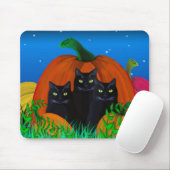 Tapis De Souris Chats noirs d'Halloween avec Mousepad Citrouille (Avec souris)
