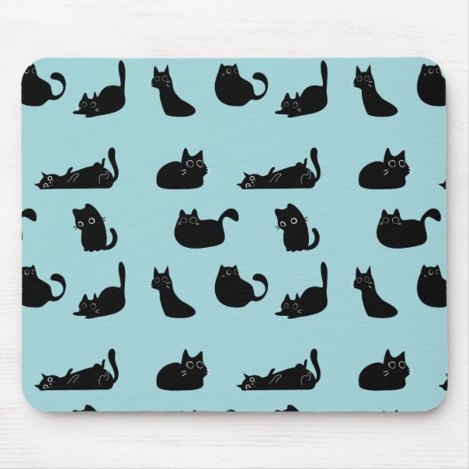 Tapis De Souris Chats noirs drôles (Devant)