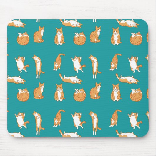 Tapis De Souris Chats orange drôles (Devant)