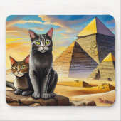 Tapis de souris Chats près des Pyramides ! (Devant)