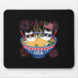Tapis De Souris Chats Ramen Patriotique American Flag Boys Girls 4