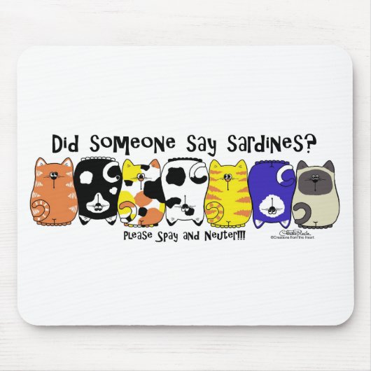 Tapis De Souris Chats Sardine (Devant)
