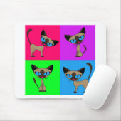 Tapis De Souris Chats siamois mignons (Avec souris)