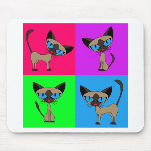 Tapis De Souris Chats siamois mignons (Devant)