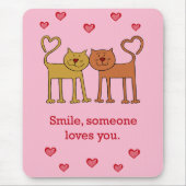 Tapis De Souris Chats Valentin en amour Pad souris (Devant)