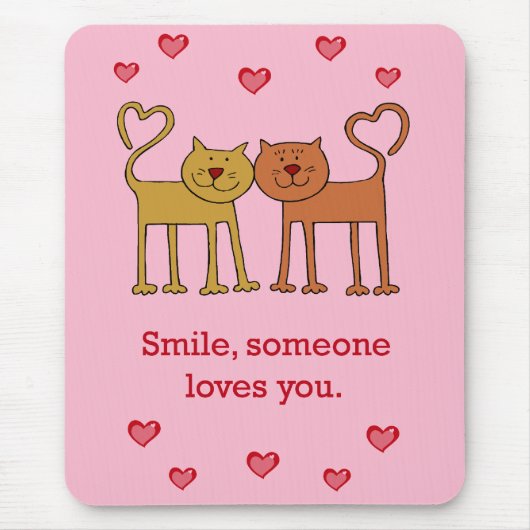 Tapis De Souris Chats Valentin en amour Pad souris (Devant)