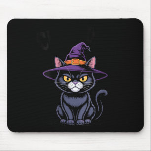 Tapis De Souris Chatte féminine sorcière chat drôle chat noir