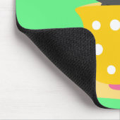 Tapis De Souris Chatte mignonne en dessin animé sur la menthe (Coin)