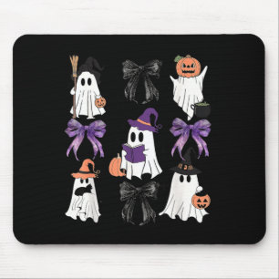 Tapis De Souris Chatte noire Sorcière Fantôme Coqueet Citrouille É
