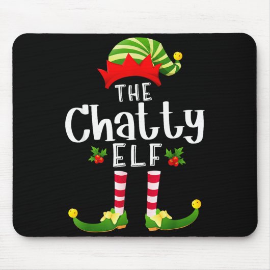 Tapis De Souris Chatty Christmas Elf Matching Pajama X-mas Party (Devant)