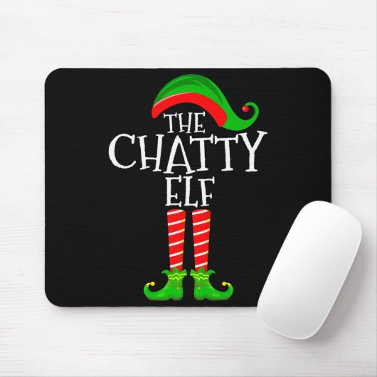 Tapis De Souris Chatty Elf Funny Matching Family Group Christmas P (Avec souris)