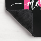 Tapis De Souris Chaud rose noir moderne Script Girl Monogramme Nom (Coin)