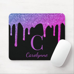 Tapis De Souris Chaud rose pourpre Parties scintillant gouttes Mon