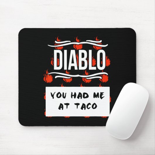 Tapis De Souris CHAUD SAUCES Groupe Halloween DIABLO SAUCE Vous M' (Avec souris)