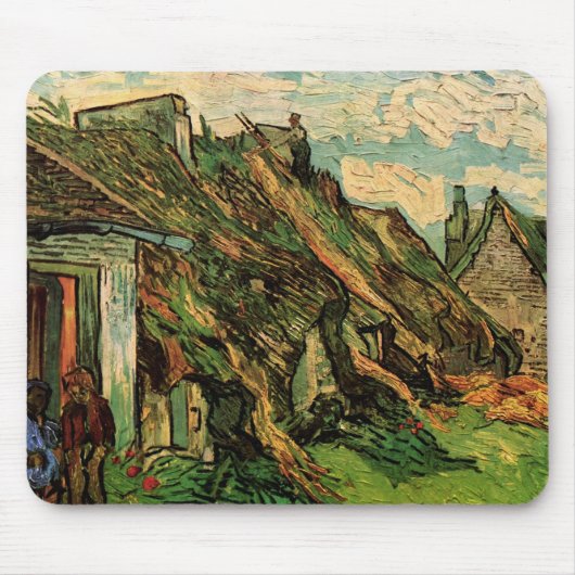 Tapis De Souris Chaumières en grès par Vincent van Gogh (Devant)