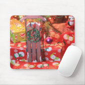 Tapis De Souris Chaussée de Noël avec panier de couronnes (Avec souris)