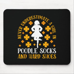 Tapis De Souris Chaussettes Poodle de danse irlandaise et chaussur