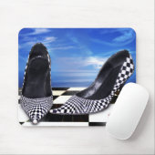 Tapis De Souris Chaussure conçue Mousepad-Checkered (Avec souris)