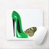 Tapis De Souris Chaussure stylet et papillon de vert vert (Avec souris)
