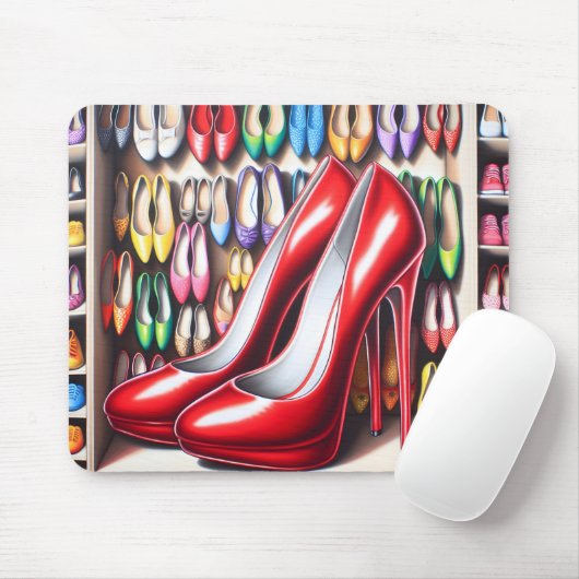 Tapis De Souris Chaussures Rouges Dans Le Closet (Avec souris)