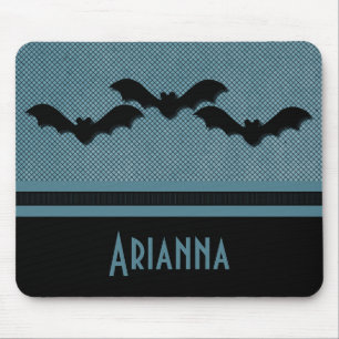 Tapis De Souris Chauve-souris déplaisante Halloween Mousepad, Bleu