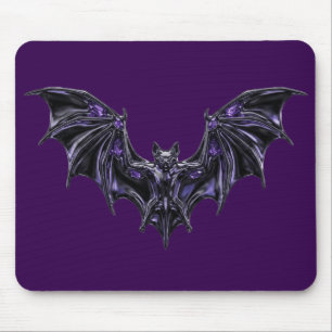 Tapis De Souris Chauve-souris en métal liquide gothique Mou violet