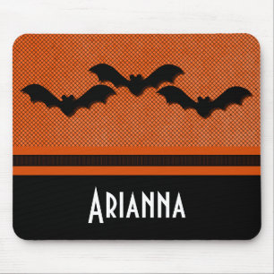 Tapis De Souris Chauves-souris déplaisantes Halloween Mousepad, Or
