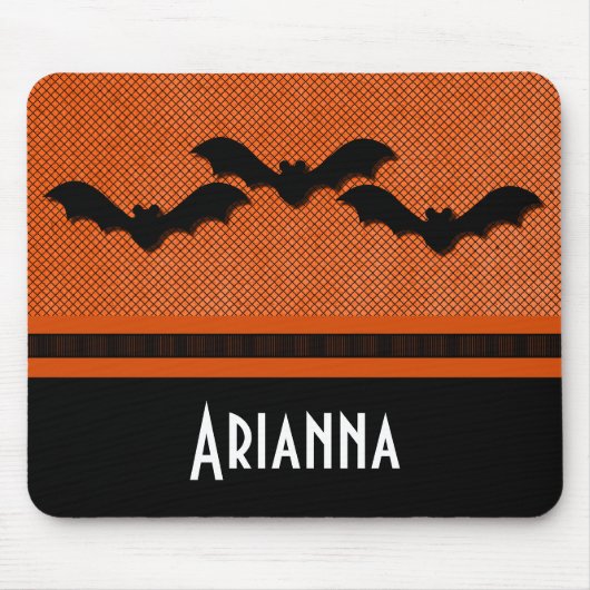 Tapis De Souris Chauves-souris déplaisantes Halloween Mousepad, Or (Devant)