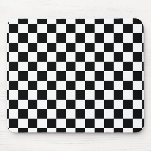 Tapis De Souris Checkerboard pattern black and white (Devant)