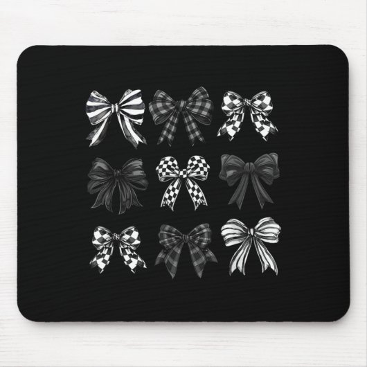 Tapis De Souris Checkered Bow Coquette Funny Gift Tee Women, Men  (Devant)