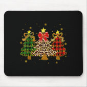 Tapis De Souris Checkered Christmas Trees Red Green Plaid Leopard (Devant)
