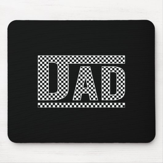 Tapis De Souris Checkered Dad Black White Funny Dad Father's Day M (Devant)