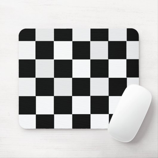 Tapis De Souris Checkered noir et blanc (Avec souris)