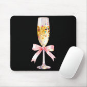 Tapis De Souris Cheer Happy New Year Coquette Bow Champagne New Ye (Avec souris)