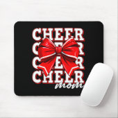 Tapis De Souris Cheer Mom Cheerleader Bow Biggest Fan Red Team  (Avec souris)