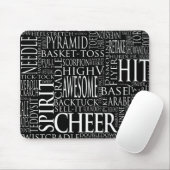 Tapis de souris Cheerleading de nuage de mot noir (Avec souris)