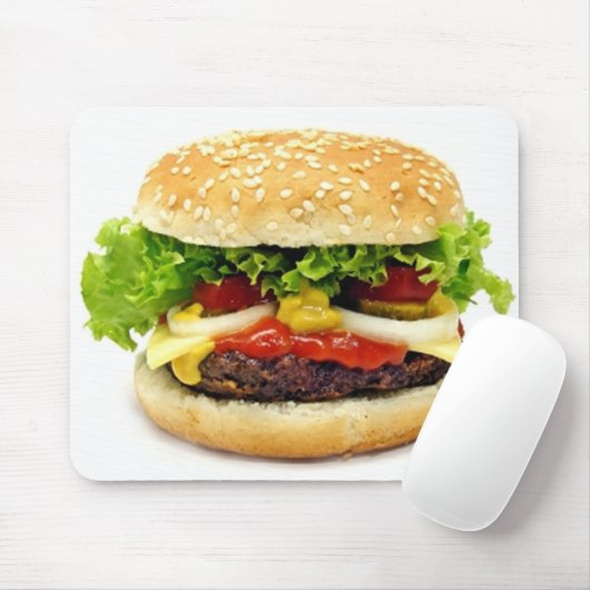 Tapis De Souris Cheeseburger (Avec souris)