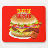 Tapis De Souris Cheeseburger Au Chili Sauce Rouge Mousepad (Devant)