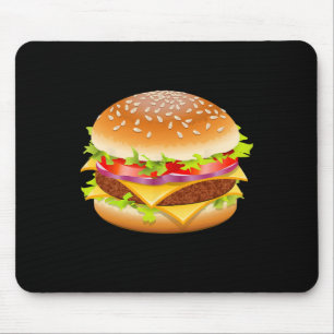 Tapis De Souris Cheeseburger Hamburger Burger Drôle Nourriture Hal