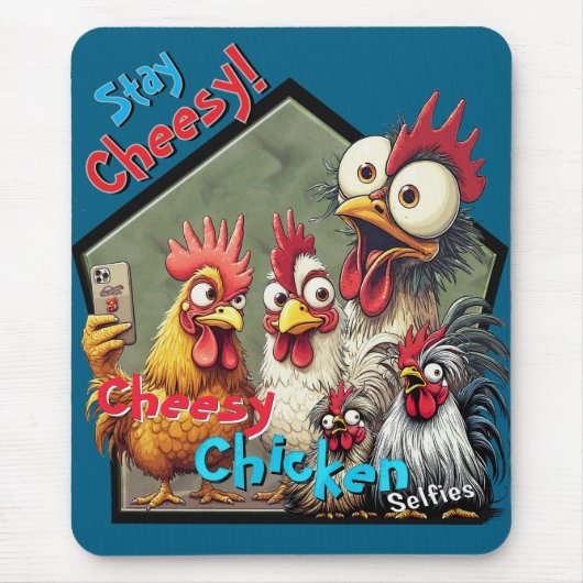 Tapis De Souris Cheesy Chickens Meetup Mouse Pad (Devant)