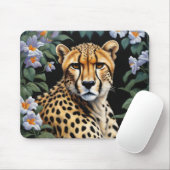 Tapis De Souris Cheetah et fleurs (Avec souris)